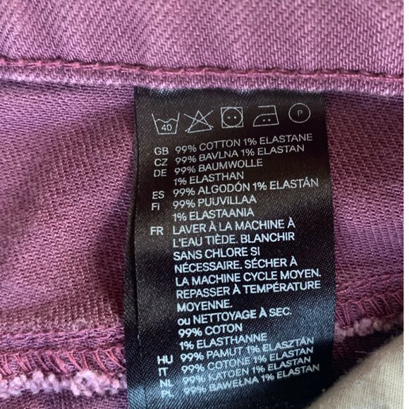 🎁3 for $30 H&M women's purple mauve denim pencil skirt size 6 - Picture 9 of 9